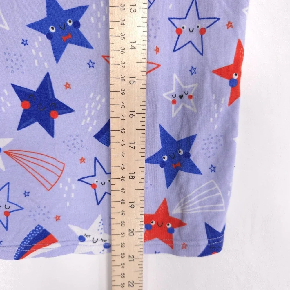 PLAY BY THE LITTLE SLEEPIES Star Print Pocket Tee‎ Boys 8 Blue Red Short Sleeve
